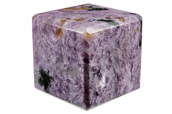 Polished Purple Charoite Cube - Siberia #193325